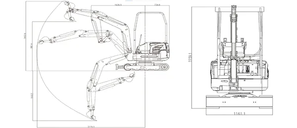 Гусеничный электрический мини-экскаватор KE18