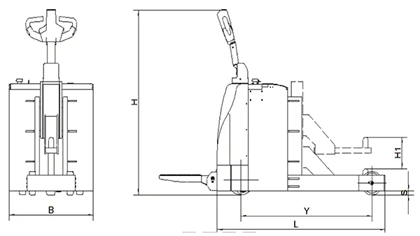 Электрический буксировочный тягач с платформой для оператора STB30B